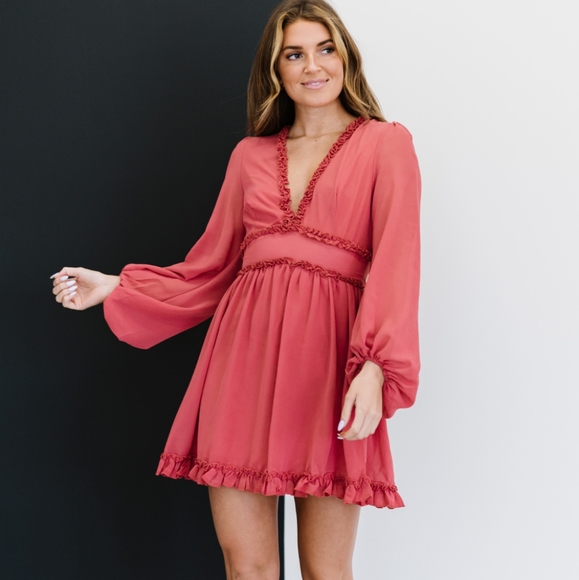 Regal Ruffles Mini Dress - Picture 2 of 5